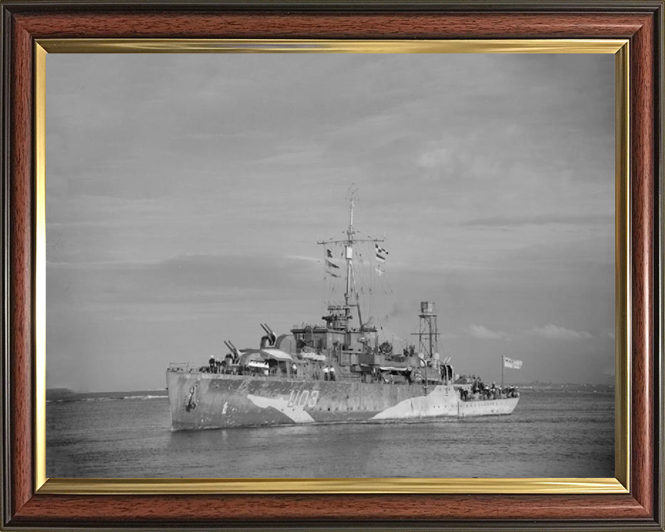 HMS Erne (U03) Photo Print - Port Bow View - Royal Navy Black Swan Class Sloop Hampshire Prints 10 x 8 Classic Frame No