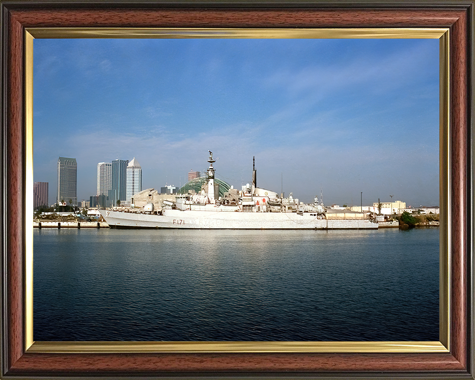 HMS Active (F171) Photo Print - Alongside Tampa 1994 - Royal Navy Type 21 Frigate Hampshire Prints 10 x 8 Classic Frame No