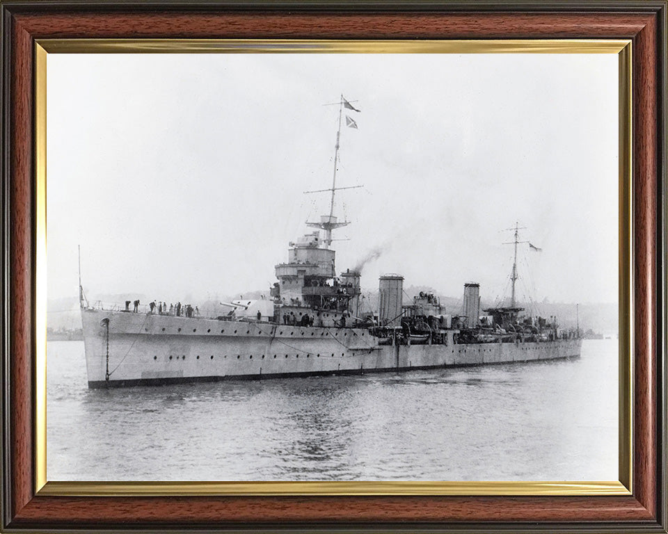 HMS Enterprise (D52) Photo Print - Port Side View - Royal Navy Emerald Class Light Cruiser Hampshire Prints 10 x 8 Classic Frame No