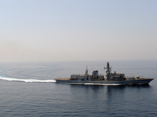 HMS Richmond Royal Navy type 23 frigate at sea