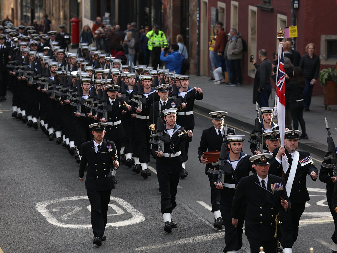18 Sep 2026: Sailors from HMS Queen Elizabeth and the Royal Marines Band march through Edinburgh with drums beating, colours flying and bayonets fixed.