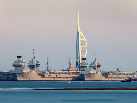 HMS prince of wales and HMS Queen elizabeth Side by 