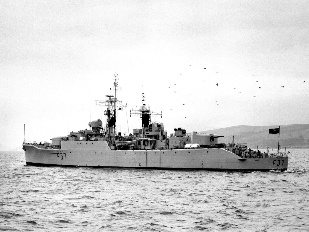 HMS Jaguar Royal Navy Leopard Class Frigate at sea photo