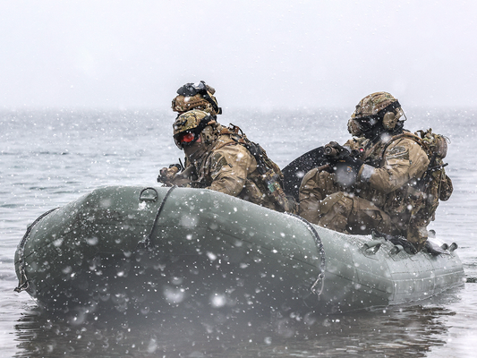 Royal Marines Commandos on a rigid inflatable boat
