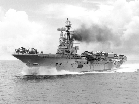 HMS Centaur Royal Navy Aircraft Carrier at sea