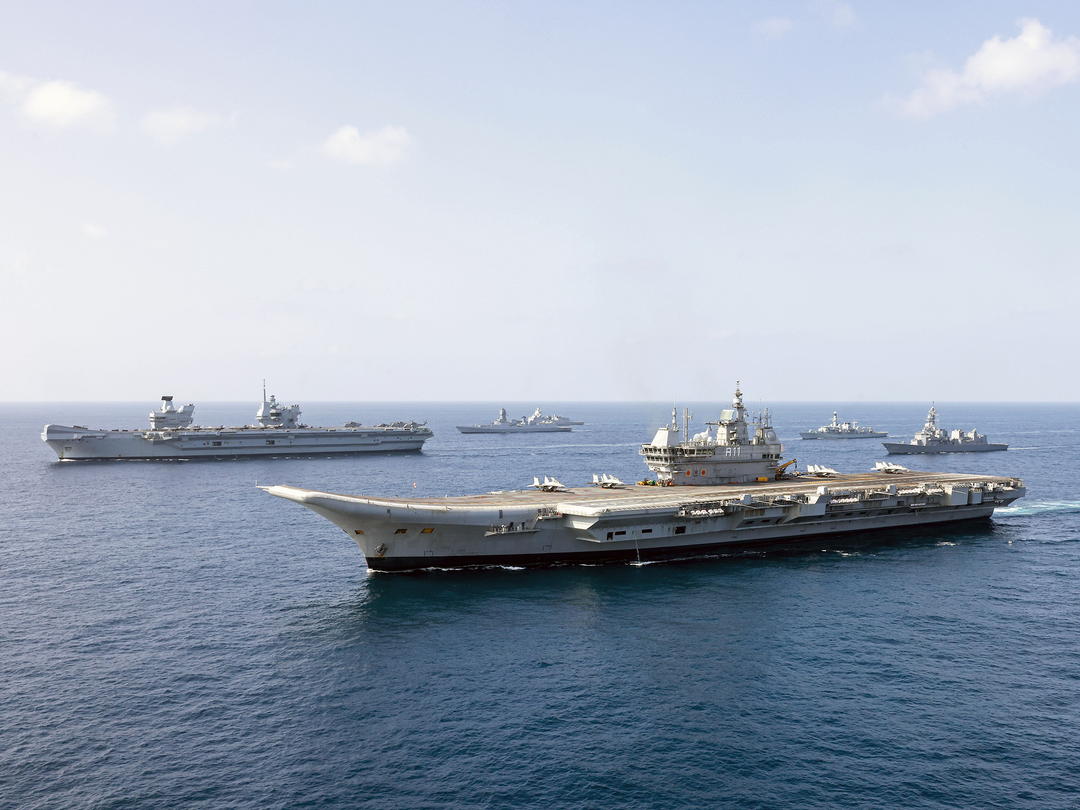 Carrier strike group at sea
