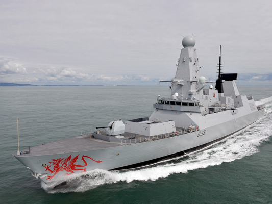 HMS Dragon Royal Navy Type 45 destroyer at sea in 2011