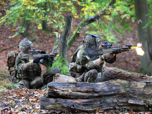 British army reservist soldiers on exercise