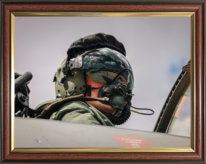 RAF Typhoon Pilot Photo Print - Royal Air Force Hampshire Prints 10 x 8 Classic Frame No