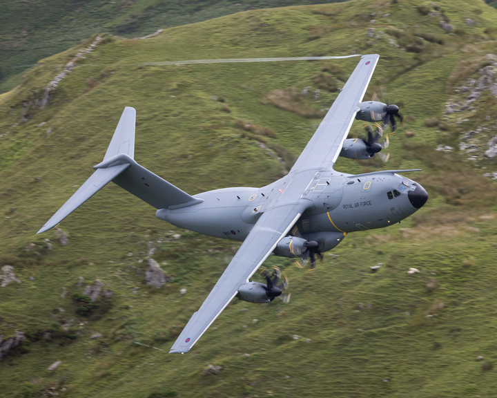 RAF Atlas A400M in flight over Wales Photo Print Royal Air Force Aircraft Wall Art Aviation Decor Posters, Prints, & Visual Artwork Hampshire Prints 6 x 4 No Frame No