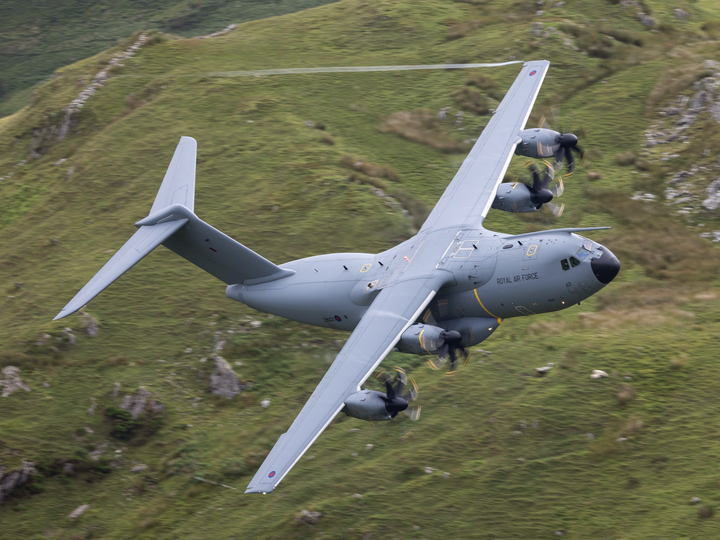 A400M Atlas RAF Fixed Wing Aircraft Formation Mach Loop Wales June 2024 Photo Print - Posters, Prints, & Visual Artwork - by Hampshire Prints (image 1 of 9)