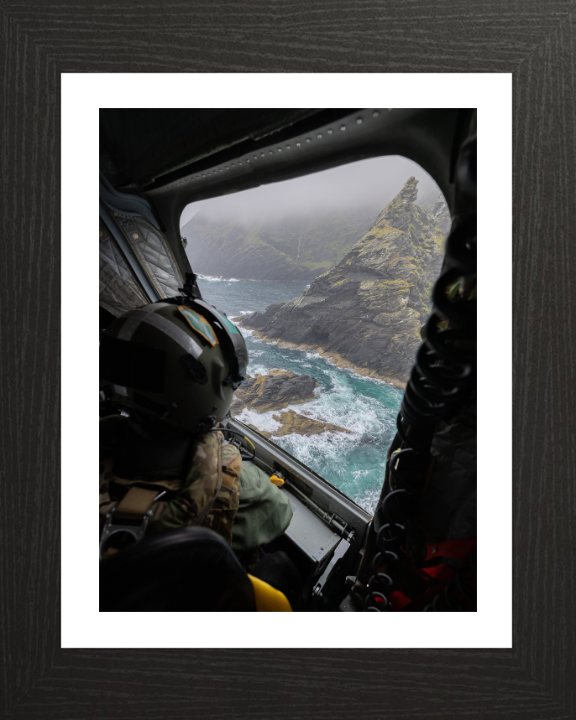 RAF Crewman's seat view Photo Print - Royal Air Force Hampshire Prints 10 x 8 Black Frame Yes