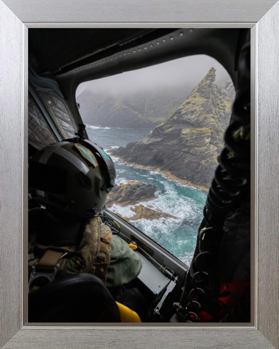 RAF Crewman's seat view Photo Print - Royal Air Force Hampshire Prints 10 x 8 Silver Frame No