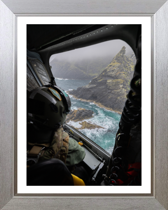 RAF Crewman's seat view Photo Print - Royal Air Force Hampshire Prints 10 x 8 Silver Frame Yes