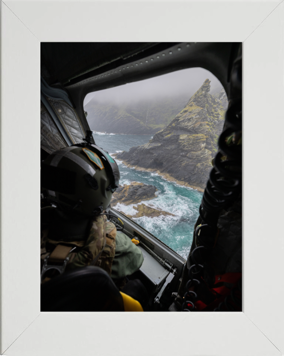 RAF Crewman's seat view Photo Print - Royal Air Force Hampshire Prints 10 x 8 White Frame No