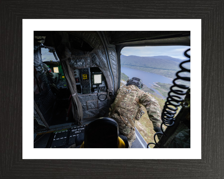 RAF Crewman's seat view Photo Print - Royal Air Force Hampshire Prints 10 x 8 Black Frame Yes