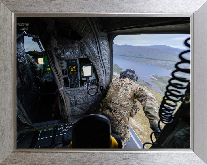RAF Crewman's seat view Photo Print - Royal Air Force Hampshire Prints 10 x 8 Silver Frame No