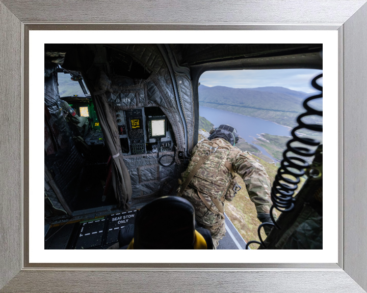RAF Crewman's seat view Photo Print - Royal Air Force Hampshire Prints 10 x 8 Silver Frame Yes