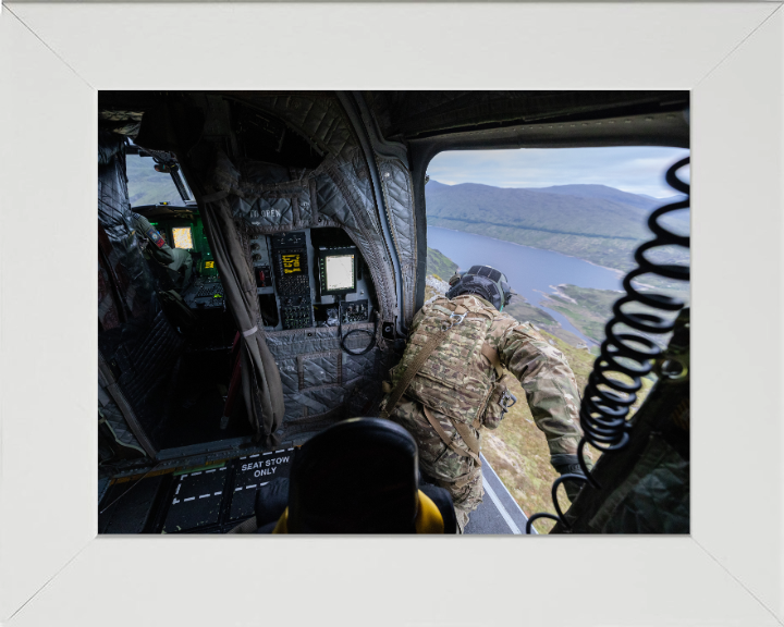 RAF Crewman's seat view Photo Print - Royal Air Force Hampshire Prints 10 x 8 White Frame No
