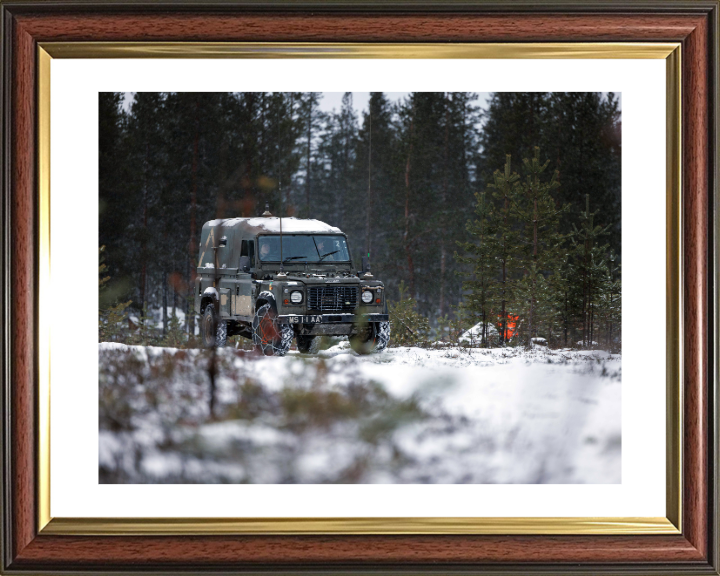 Green fleet Land Rover Wolf - British Army Vehicle Hampshire Prints 10 x 8 Classic Frame Yes