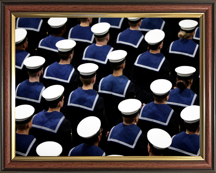 Sailors on parade Closeup Photo Print - Royal Navy Hampshire Prints 10 x 8 Classic Frame No