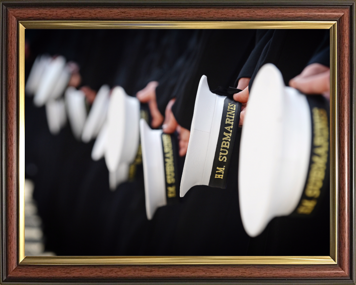 Submariners caps on parade Photo Print - Royal Navy Hampshire Prints 10 x 8 Classic Frame No