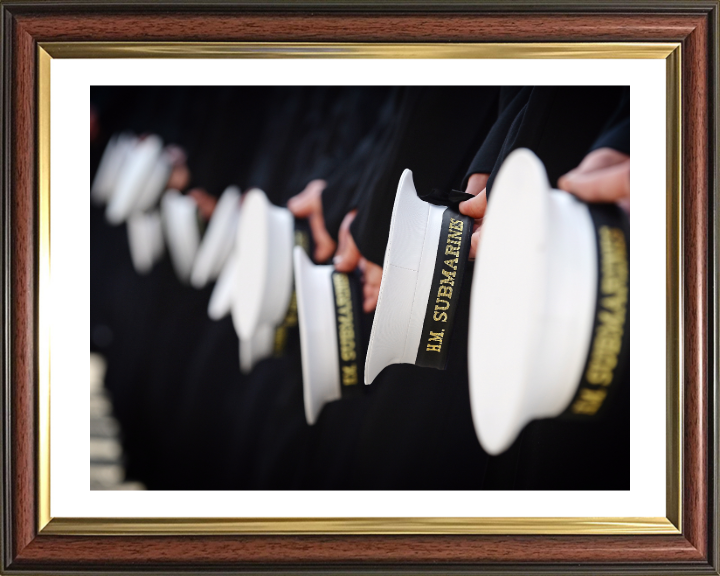 Submariners caps on parade Photo Print - Royal Navy Hampshire Prints 10 x 8 Classic Frame Yes