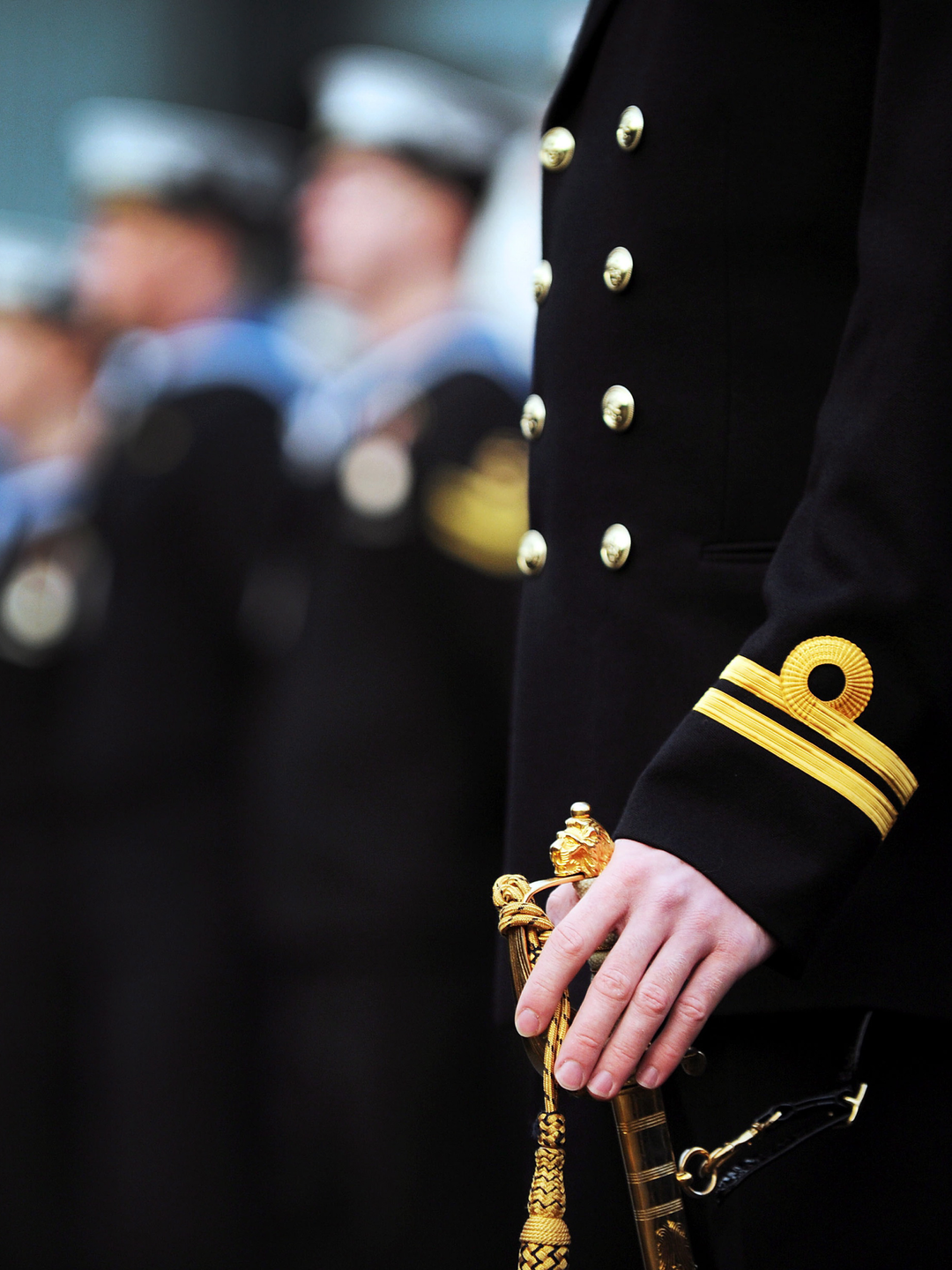 Lieutenant on parade with sword Photo Print - Royal Navy Hampshire Prints 6 x 4 No Frame No