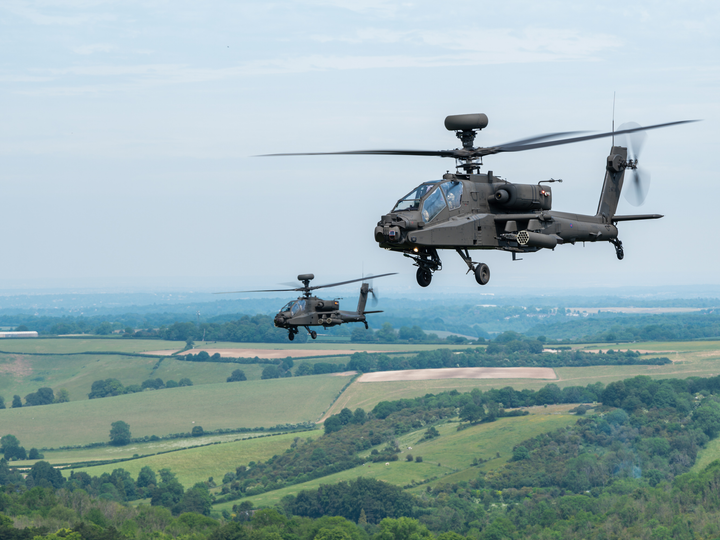 Two Army Apache Echo Helicopters in flightPhoto Print - British Army Hampshire Prints 6 x 4 No Frame No