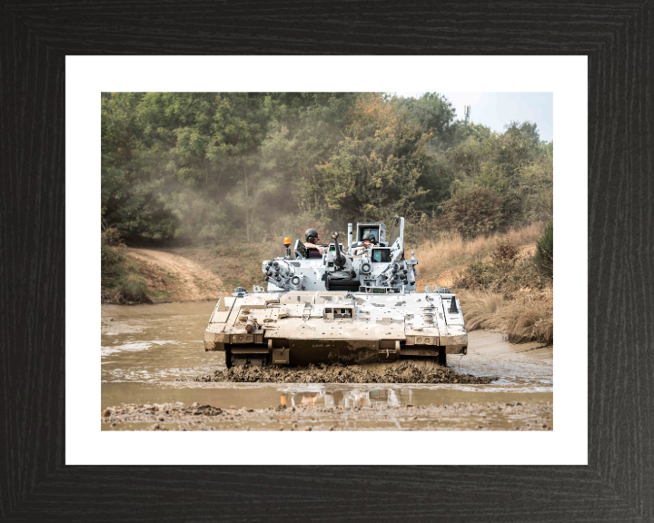 AJAX Armoured Fighting Vehicle Photo Print - British Army Vehicle Hampshire Prints 10 x 8 Black Frame Yes