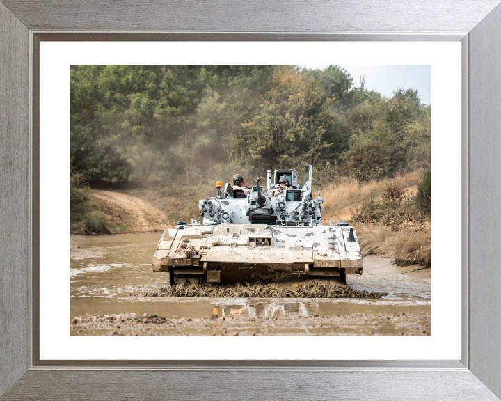 AJAX Armoured Fighting Vehicle Photo Print - British Army Vehicle Hampshire Prints 10 x 8 Silver Frame Yes