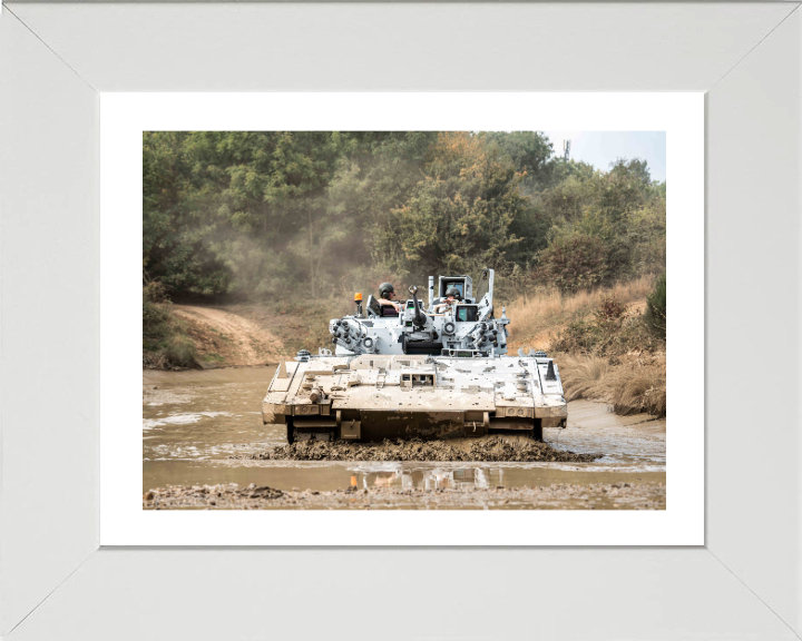 AJAX Armoured Fighting Vehicle Photo Print - British Army Vehicle Hampshire Prints 10 x 8 White Frame Yes