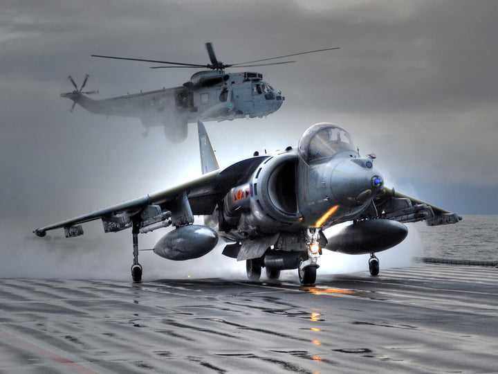 Harrier GR9 takeoff from HMS Ark Royal Photo Print - Royal Navy Aircraft Hampshire Prints 6 x 4 No Frame No