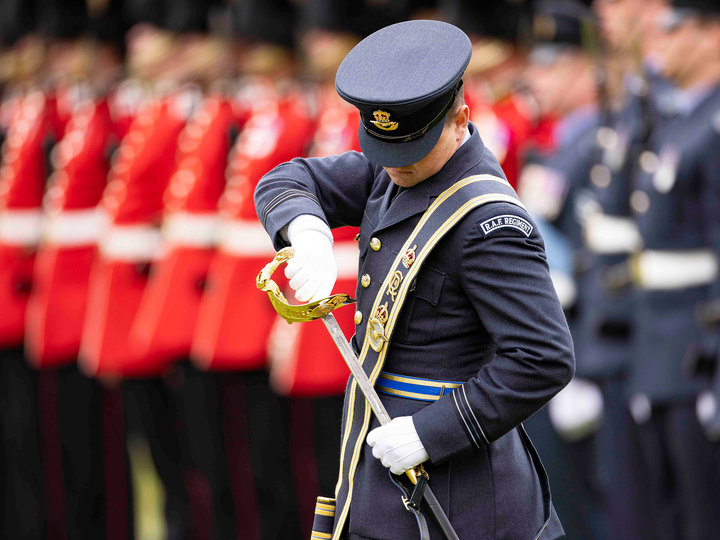 RAF Regiment officer replacing sword Photo Print - Royal Air Force Hampshire Prints 6 x 4 No Frame No