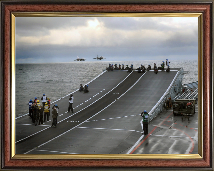 Harrier Jet flypast over HMS Ark Royal Photo Print - Royal Navy Aircraft Hampshire Prints 10 x 8 Classic Frame No
