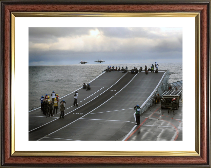 Harrier Jet flypast over HMS Ark Royal Photo Print - Royal Navy Aircraft Hampshire Prints 10 x 8 Classic Frame Yes