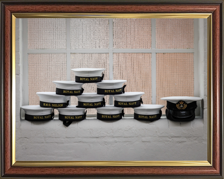 Sailors Caps on display Photo Print - Royal Navy Hampshire Prints 10 x 8 Classic Frame No