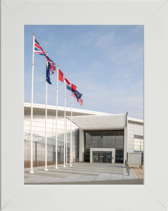 Pathfinder Building RAF Wyton Cambridgeshire Photo Print - Royal Air Force Hampshire Prints 10 x 8 White Frame No
