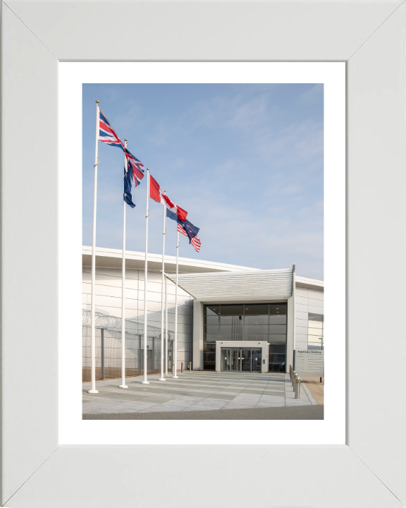 Pathfinder Building RAF Wyton Cambridgeshire Photo Print - Royal Air Force Hampshire Prints 10 x 8 White Frame Yes