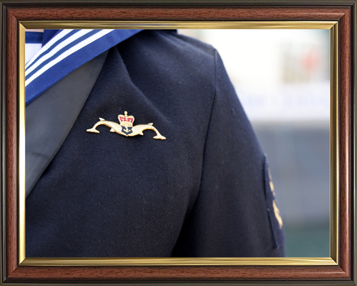 Submariner wearing Dolphins on parade Photo Print - Royal Navy Hampshire Prints 10 x 8 Classic Frame No