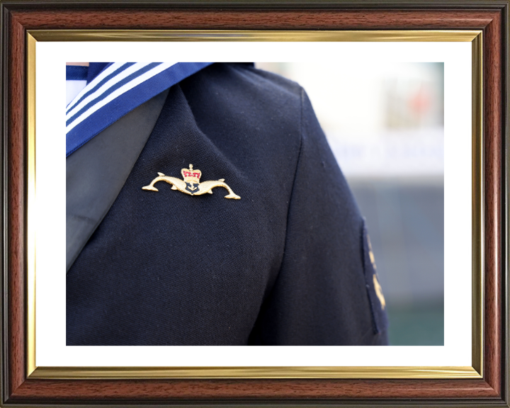 Submariner wearing Dolphins on parade Photo Print - Royal Navy Hampshire Prints 10 x 8 Classic Frame Yes