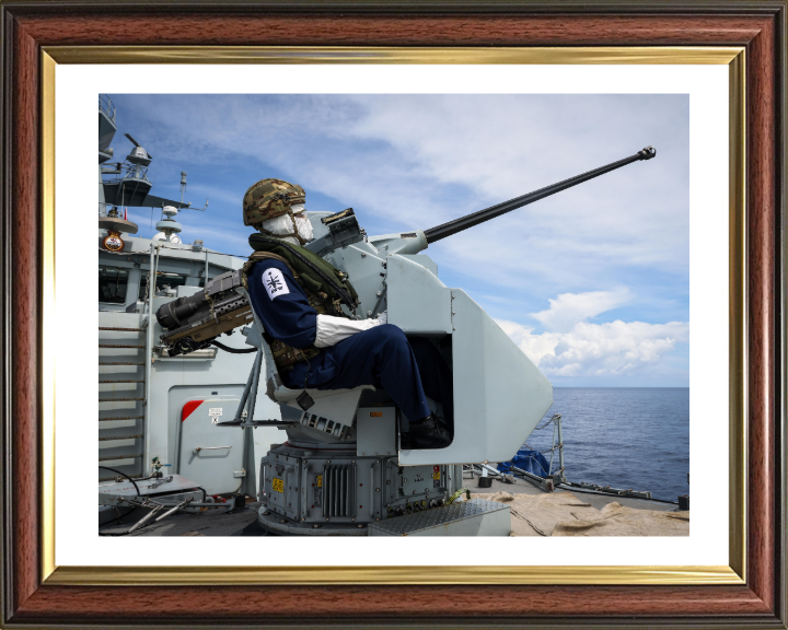 Gunner with a 30mm weapon Photo Print - Royal Navy Hampshire Prints 10 x 8 Classic Frame Yes