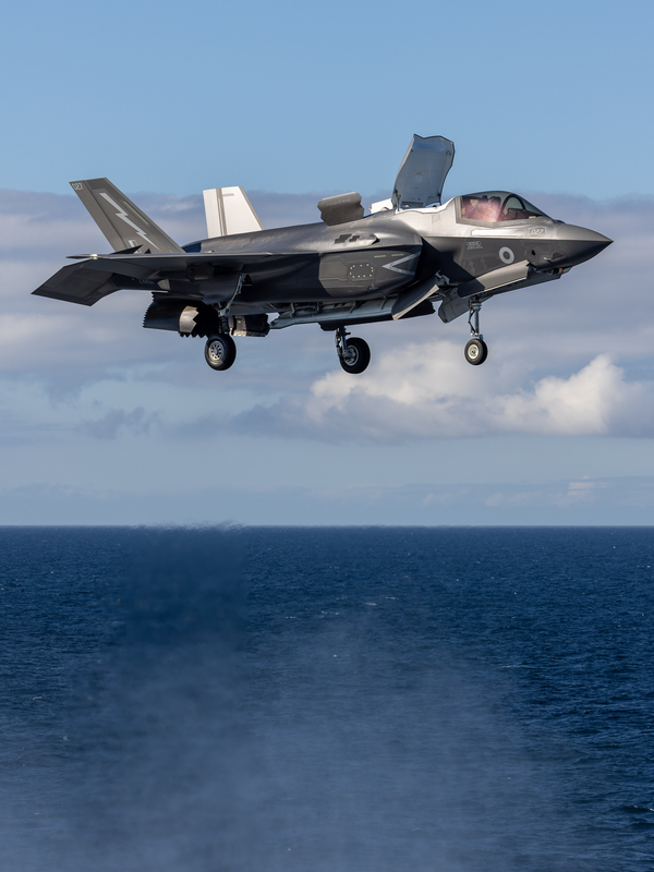 RAF F-35B Lightning Taking Off Hover HMS Prince Of Wales October 2024