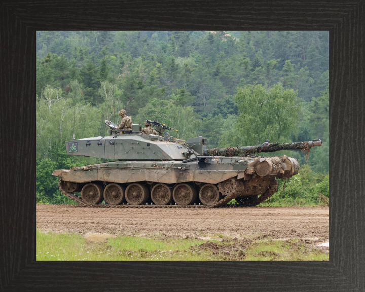 Challenger 2 Main Battle Tank Photo Print - British Army Vehicle Hampshire Prints 10 x 8 Black Frame No