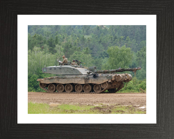 Challenger 2 Main Battle Tank Photo Print - British Army Vehicle Hampshire Prints 10 x 8 Black Frame Yes