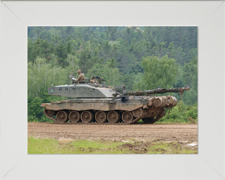 Challenger 2 Main Battle Tank Photo Print - British Army Vehicle Hampshire Prints 10 x 8 White Frame No