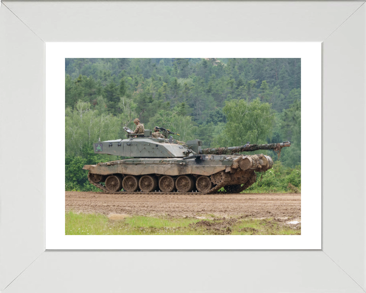 Challenger 2 Main Battle Tank Photo Print - British Army Vehicle Hampshire Prints 10 x 8 White Frame Yes