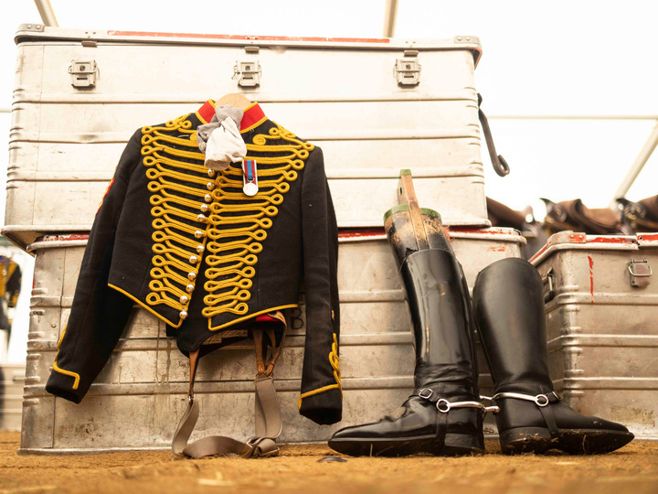 Kings Troop uniform hanging before parade Photo Print - British Army Posters, Prints, & Visual Artwork Hampshire Prints 6 x 4 No Frame No
