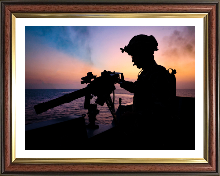 Gunner Silhouette at sunset Photo Print - Royal Navy Hampshire Prints 10 x 8 Classic Frame Yes