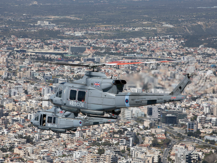 RAF Griffin HA2 Helicopters in flight Photo Print - Royal Air Force Aircraft Hampshire Prints 6 x 4 No Frame No
